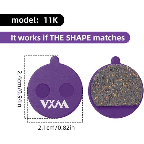 11K Plaquettes de frein pour vélo, plaquettes de frein semi-métalliques pour vélo électrique, plaquettes de friction (1/5)