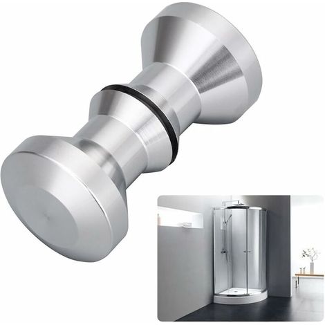 RGE BDD Poignée de porte de salle de bain en verre champignon poignée de porte de douche ronde en acier inoxydable massif poli (30 mm) (1/5)