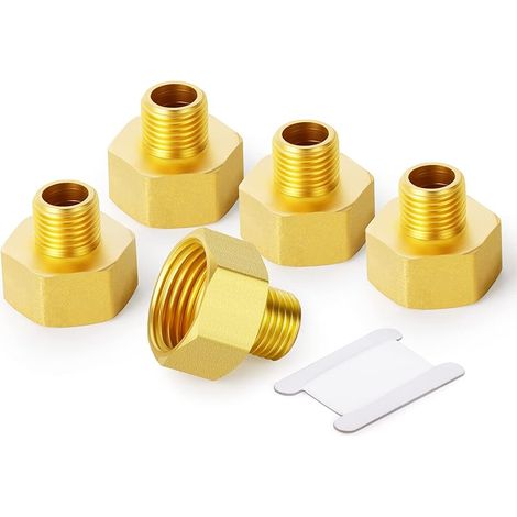 5 pièces adaptateur de réducteur de tuyau en laiton, 1/2 "BSP femelle à 3/8" BSP connecteur mâle