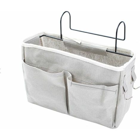 Chevet Suspendu Organisateur De Rangement Panier Sac Divers Support De Tissu Grande Capacité (gris clair)