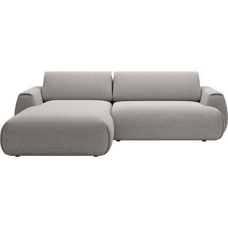 Divano letto angolare sinistro in tessuto ciniglia grigio - MONELIA (1/4)