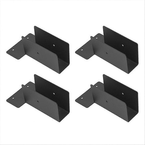Supports de fixation pour chevrons de pergola extérieure, compatibles avec des poteaux de 2x4 ou 2x6 (noir), lot de 4 (1/5)