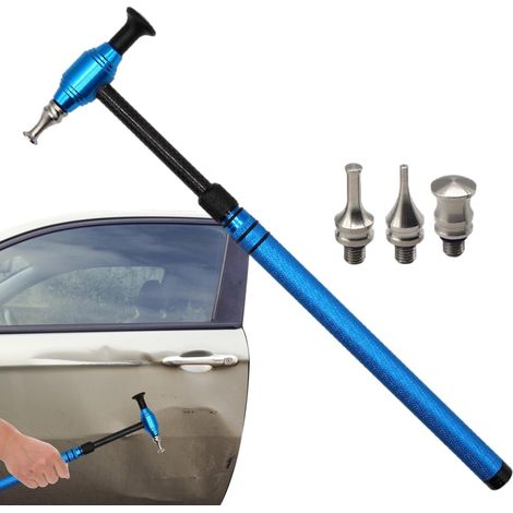 Marteau de réparation de bosses de carrosserie de voiture – Outil de battement de panneau, maallet automatique en métal Tête en acier trempé absorbant les chocs, équilibre de frappe de précision (1/5)