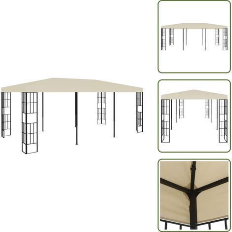 Pavillon 3x6 m Creme - Pavillon - Gartenpavillon - Sonnensegel - Outdoor Möbel - Grillparty (1/5)