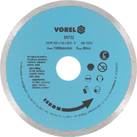 Disque diamant scie a carrelage 125x22.2x5x1.6 super fin 1.6mm pour coupe eau (1/2)
