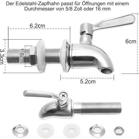 Lot de 1 Robinet pour Distributeur de Boisson Remplacement, Robinet pour Fontaine à Eau en Acier Inoxydable, Robinets Fontaine a Punch pour la Maison et la Fête (1/4)