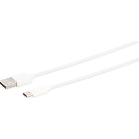Câble de charge USB-A S-IMPULS, USB-C, 2.0, ABS, blanc, 1,5 m