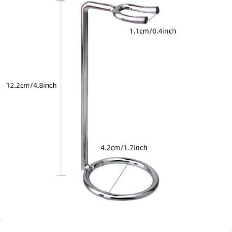 Support Rasoir - Support Blaireau - Acier Inoxydable - Pour Voyage - Hauteur 12,2 cm - Ouverture 1 cm - 1 Pièce (1/5)