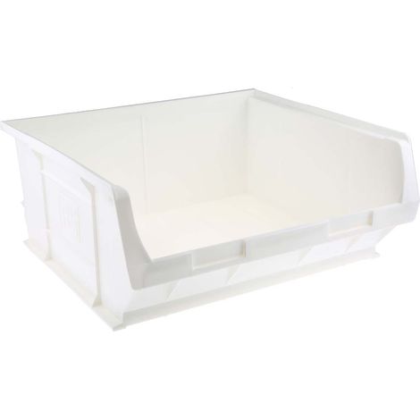 Bac de rangement RS PRO Blanc en PP, 180mm x 419mm x 376mm ( Prix pour Paquet de 5 ) (1/4)