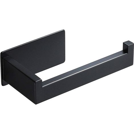 Schwarzer Toilettenpapierhalter, Toilettenpapierrollenhalter für Bad und Küche, SUS304 Edelstahl, selbstklebend