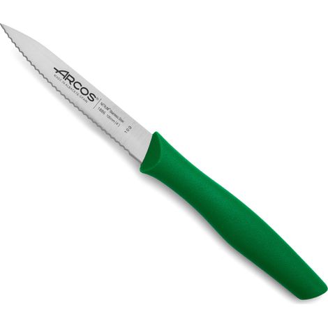 Coltello Mondador Arcos Nova 188611 in acciaio inox Nitrum e mango Polipropilene, colore verde 10 cm lama in scatola display (1/5)