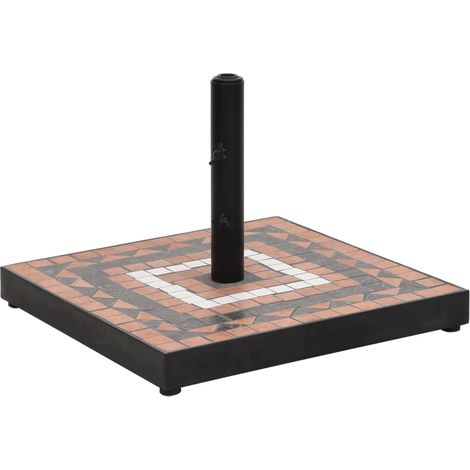 Sonnenschirmständer Terrakotta und Weiß Quadratisch 12 kg