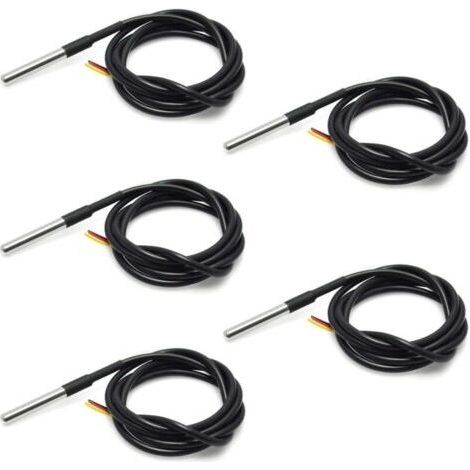 5 PCS 18B20 Capteur de température étanche Thermocouple Thermomètre 1 M avec câble Thermique de résistance Thermique (1/5)