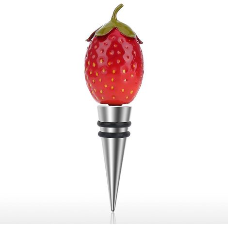 Bouchon Tooarts Fraise en fer, bouchon de bouteille de vin, fermeture hermétique, liège décoratif en forme de fraise, style moderne (1/5)