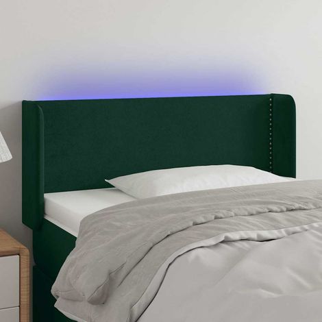 LED Kopfteil Dunkelgrün 83x16x78/88 cm Samt (1/5)
