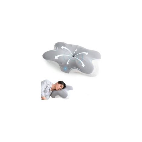 Oreiller Ergonomique Cervical, Oreiller Memoire Forme pour Dormeurs sur Le côté, Le Dos et Le Ventre, Cervical Orthopédique, 64x41x14 cm (1/5)