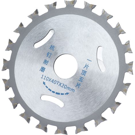 Kreissägeblatt aus Hartmetall mit 40 Zähnen, 110 mm x 20 mm, doppelseitig, für Holz, mit Unterlegscheibe, Präzisionsschnitt (1/5)