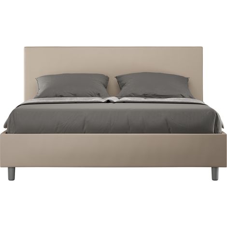 Cama matrimonio contenedor 160x190 moderno polipiel Adele M Color: Beige - Versión: Con caja de almacenaje (1/5)