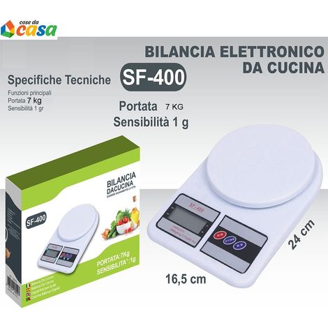 Bilancia da cucina digitale per pesare cibi pietanze con precisione fino a 7kg con schermo LCD (1/5)
