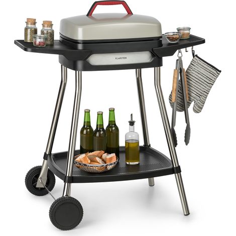 Klarstein – Grill électrique 2000W – Plaque antiadhésive 40x36cm – Thermostat réglable 150-230°C – Bac récupérateur de graisse amovible