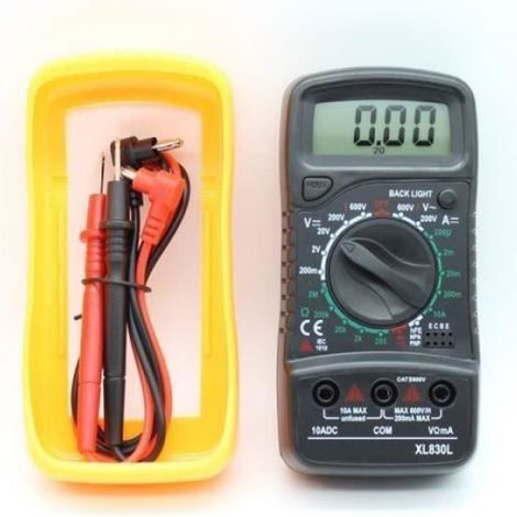 Testeur électrique digital multimètre ampèremètre voltmètre avec écran LCD, adapté pour mesures jusqu'à 600V (1/3)