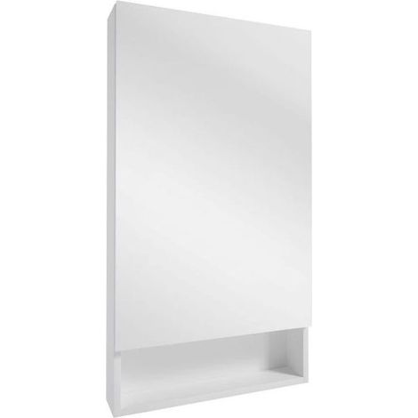 Lupo weißer hängender Badezimmerschrank mit Spiegel 50x90 cm