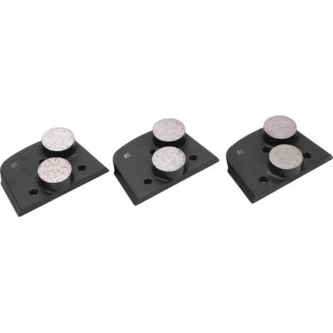 Lot de 3 disques de ponçage diamantés noirs à 2 dents, grain 30, pour béton et verre. (1/5)