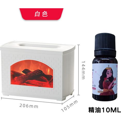 Flame Aroma Diffuser, Large Capacity Desktop Humidifier for Bedroom and Home Use, Extra Large Mist Output - White + Aromatherapy 10ml (1/4)