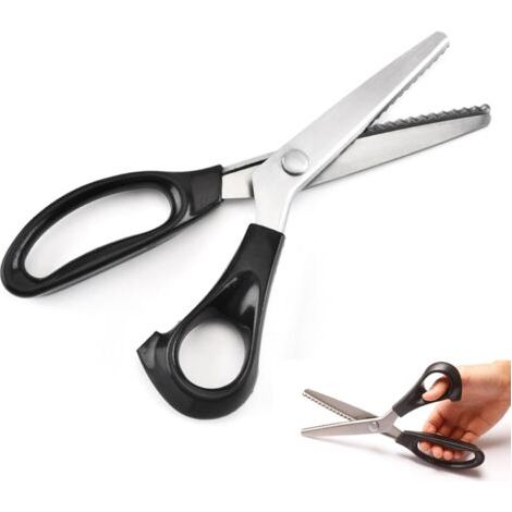 Ciseaux cranteurs professionnels en acier inoxydable 230 mm – Pour une coupe précise des tissus, du papier et du feutre – Conception ergonomique (1/5)