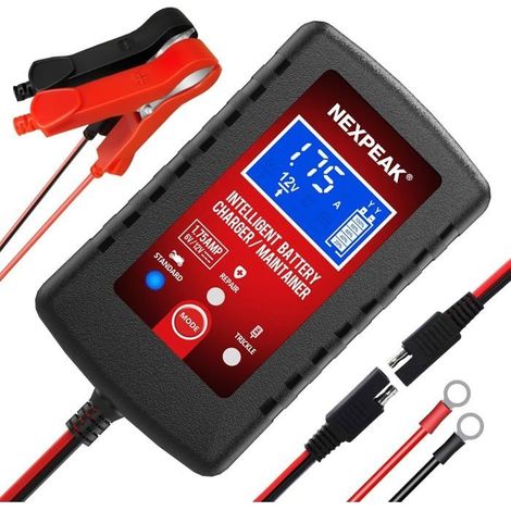 Chargeur de Batterie de Voiture 1,75 A, 6 V et 12 V, Chargeur de Batterie Intelligent entièrement Automatique, Chargeur d'entretien (1/5)