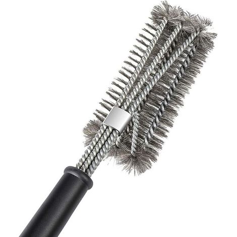 Brosse à Grill 3-en-1 avec Poils Métalliques Rigides – Nettoyage Puissant pour Grilles de Barbecue, Manche Ergonomique et Résistant (1/4)
