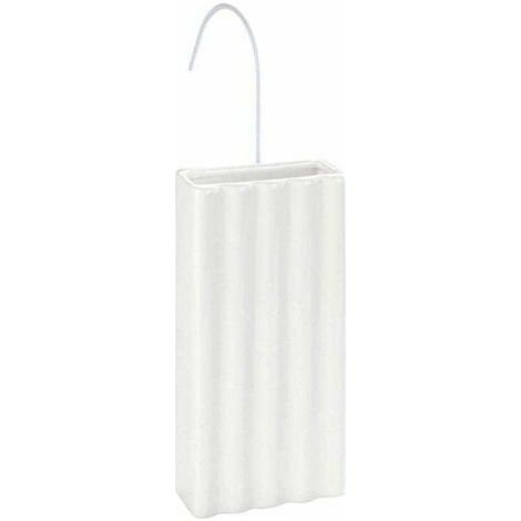 QORVA-Saturateur radiateur Lignes, humidificateur d'air à suspendre avec crochet inclus, céramique, 9x19,5x4 cm, blanc