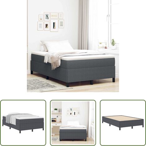 vidaXL Holzrahmen -  Boxspringbett Dunkelgrau 120 x 190 cm Cordstoff