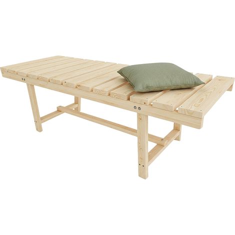 Relaxdays Gartenbank, 2-Sitzer, Terrasse, Balkon, ohne Lehne, Tannenholz, HxBxT: 35 x 110 x 38 cm, Sitzbank, natur