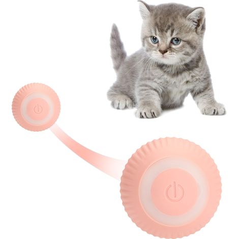 Balle de jeu électrique pour chat avec lumière LED, balle rebondissante active, jouet interactif rose