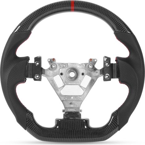 Volant en Fiber de carbone personnalisé en cuir Nappa perforé, adapté à Nissan 350z 2003 – 2008 (1/5)