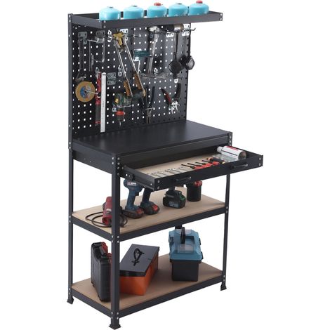Workbench With Pegboard, Drawer, 19-Piece Tool Set (1/5)
