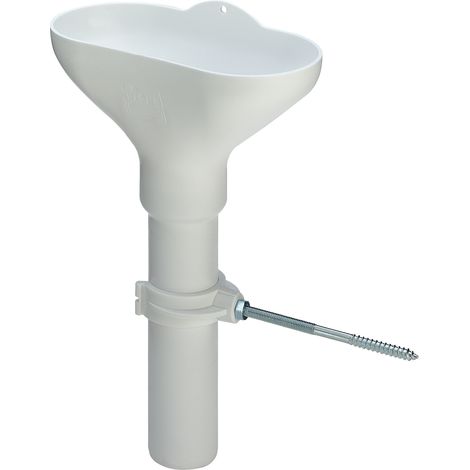 entonnoir Viega 113698 DN 40 x 240 mm, plastique blanc , avec tube de réglage et support mural