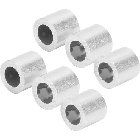 100 manchons de sertissage en aluminium à trou rond M6 pour câbles en acier - Fournitures industrielles (1/5)
