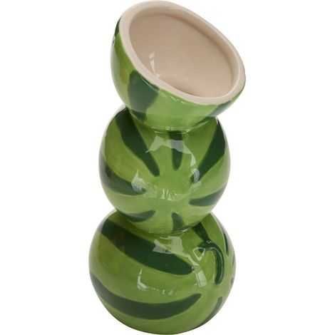 Vase Fruity Wassermelone aus Keramik 10,5x8,5x19,8 cm - Grün (1/4)