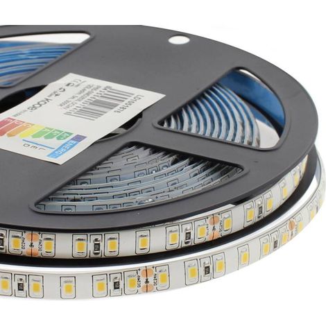 Tira LED Monocolor SMD2835, DC24V, 5m (120Led/m), 80W, IP65, Blanco frío (1/4)