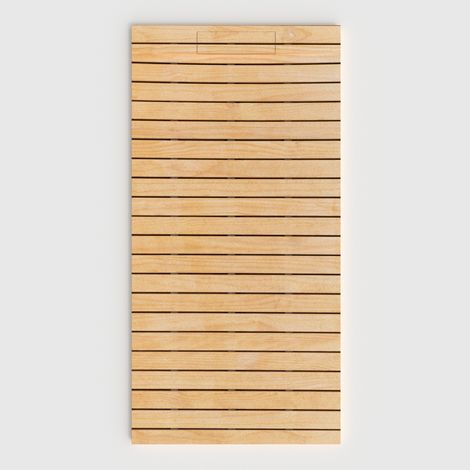VAROBATH - Receveur de douche 3D Plaster 100x140 - Modèle Aroven effet bois (1/5)