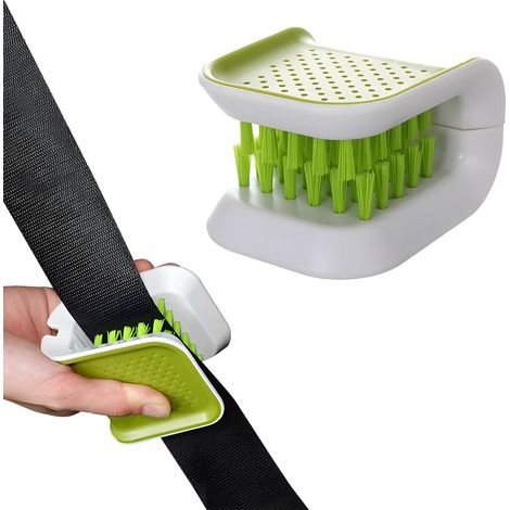Brosse de nettoyage de ceinture de sécurité auto en forme de U – Poils double face refermables pour une utilisation en voiture et à domicile (y compris les couverts) (1/5)