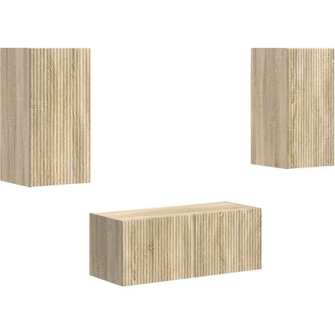 Ensemble meuble TV 2 pcs Chêne Sonoma Bois d'ingénierie