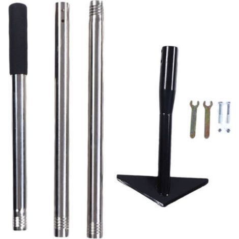 Triangular garden hoe, long detachable handle weed removal tool for digging, weeding, loosening soil. (1/5)