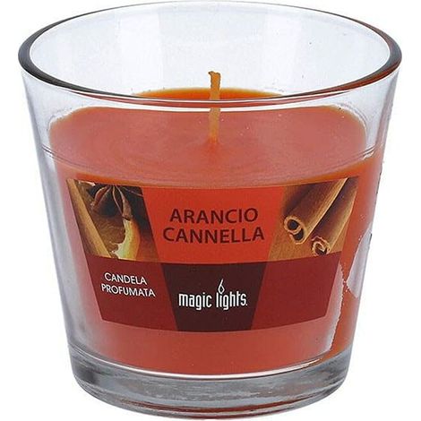 Candela Profumata in Vetro Arancio-Cannella 150g Magic Lights (1/2)