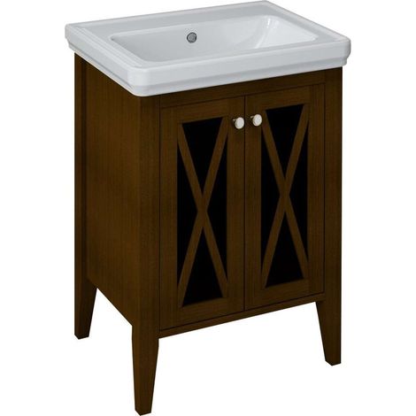 Sapho Cross - Waschtischunterschrank 55x81x43 cm, 2 Türen, Buche CR360 (1/5)