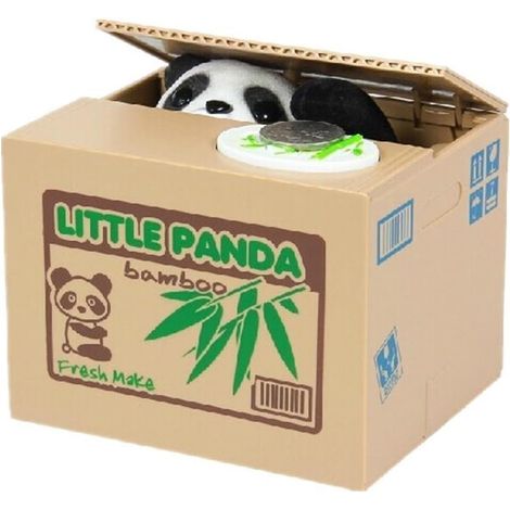 Tirelire Panda Enfant, Tirelire Voleur de Piece Monnaie Design Cute Animal Volent l'argent Sauver Cents Coins Cadeau