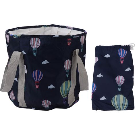 Bassin de bain de pieds pliable, isolé en PVC, portable, avec poignée, pour le camping et les voyages, bleu marine, ballon. (1/5)