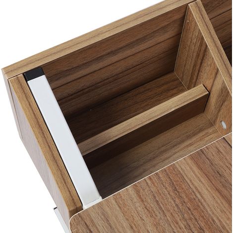 Bureau portable multifonctionnel et amovible pour ordinateur portable avec roulettes, tiroir, lit, canapé, livres, chêne ancien (1/5)